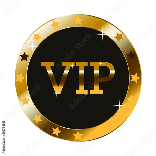 VIP golden letters vector illustration