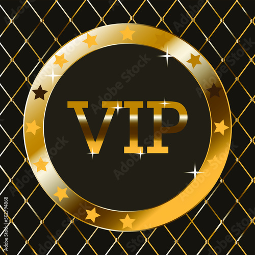 VIP on a black background golden letters vector