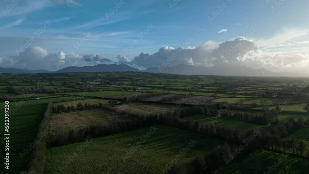 Irish landscape 1 - Green fields and stone walls - County Kerry - Stabilized droneview in 4K Irish landscape 1 - Green fields and stone walls - County Kerry - Stabilized droneview in 4K
