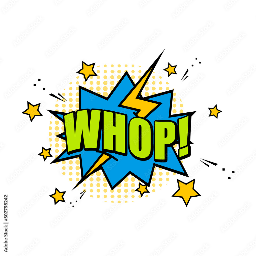 Comic speech bubble element with whop sign Comic speech bubble element with whop sign