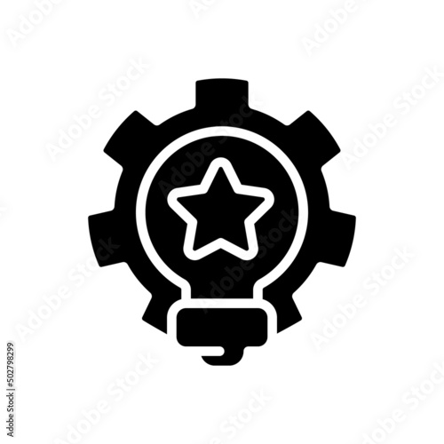 Branding black glyph icon. Improve brand recognition. Company identity. Creating positive perception. Marketing efforts. Silhouette symbol on white space. Solid pictogram. Vector isolated illustration