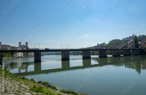 Wallpaper Mural View of the city of Passau with the Marienbrucke bridge over the river Inn Torontodigital.ca