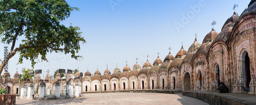 Panoramic image of 108 Shiva Temples of Kalna, Burdwan , West Bengal. A total of 108 temples of Lord Shiva (a Hindu God), are arranged in two concentric circles - an architectural wonder,