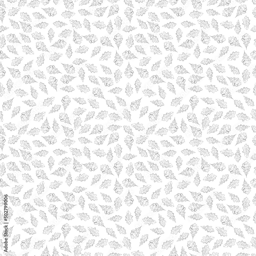 A set of oak leaves seamless pattern, 1000x1000, Vector graphics. A set of oak leaves seamless pattern, 1000x1000, Vector graphics.