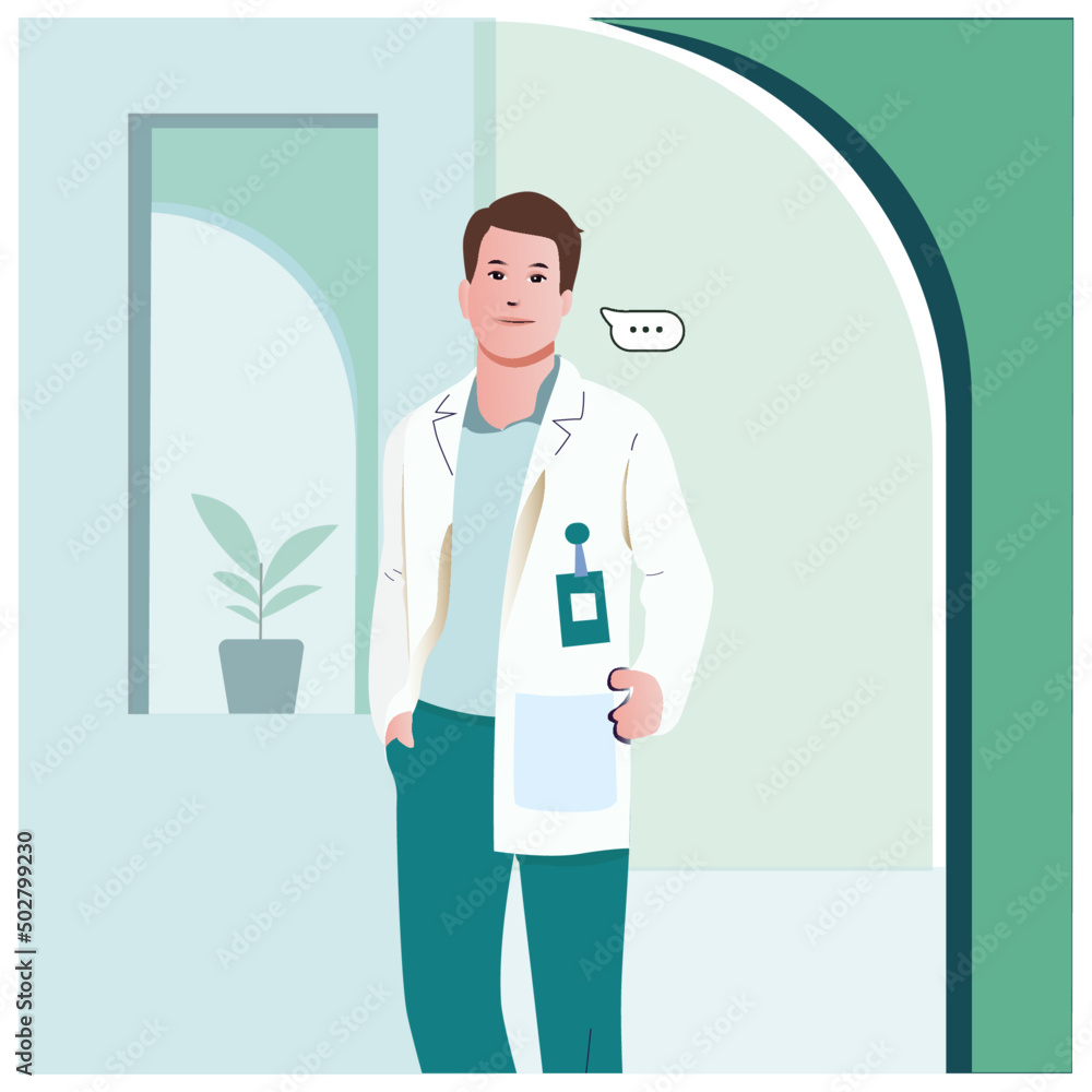doctor man standing in hospital room doctor man standing in hospital room