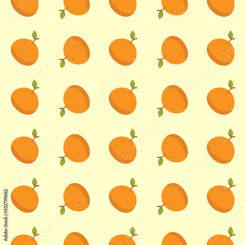 Pattern with orange. Orange oranges in flat design.