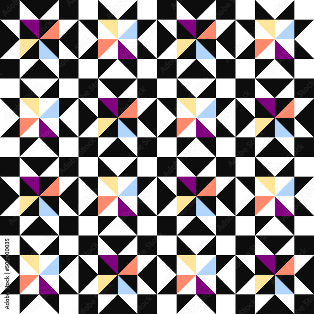 Patchwork star geometric seamless pattern Patchwork star geometric seamless pattern