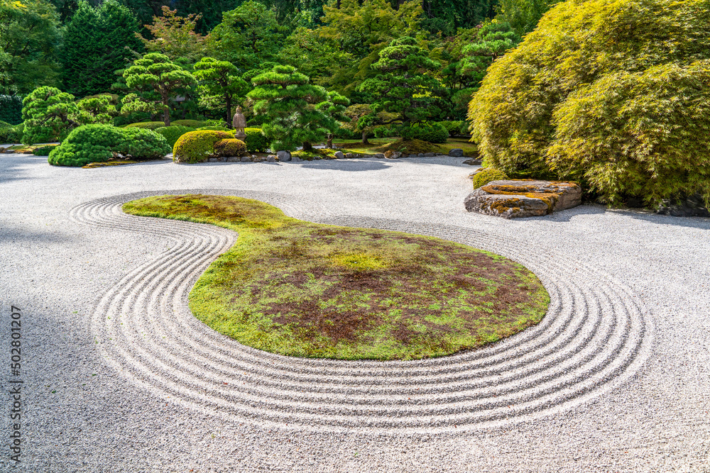 Traditional Japanese garden ground decoration Traditional Japanese garden ground decoration