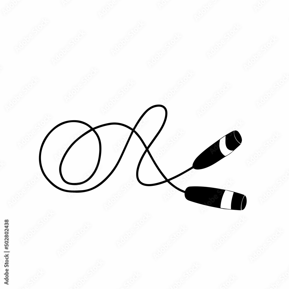 Skipping rope on a white background Skipping rope on a white background