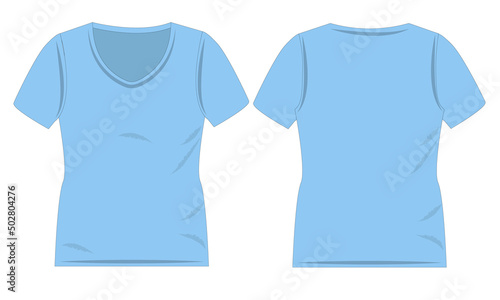  blue t-shirt template with sleeves
