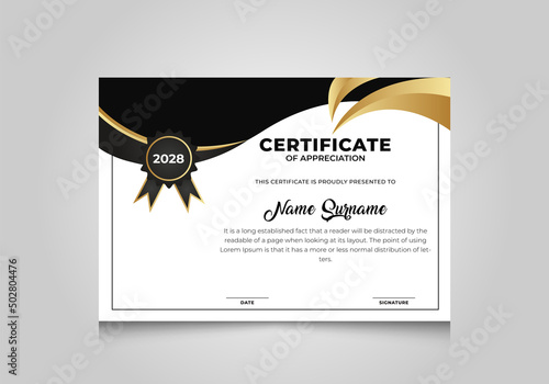 Certificate of appreciation template, Diploma, award vector template	