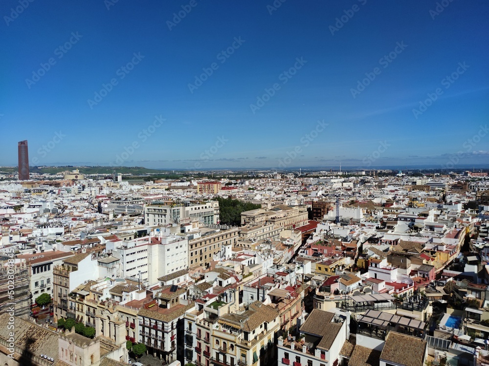 city view from Giralda tower, Seville, Andalusia