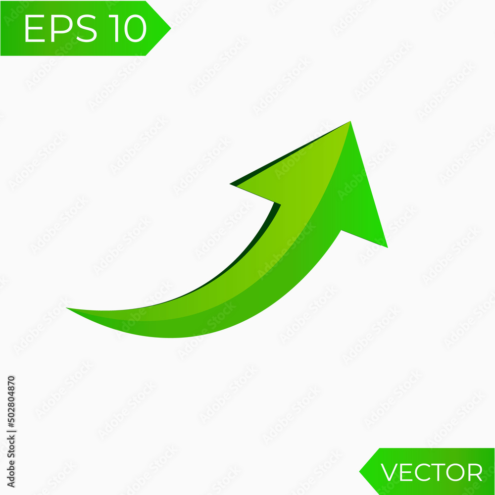 Arrow pointer green web icon flat on white background vector template illustration Arrow pointer green web icon flat on white background vector template illustration