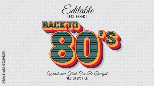 Back to 80 editable text effect
