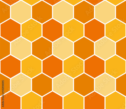 Bee honeycomb seamless pattern, art honey texture