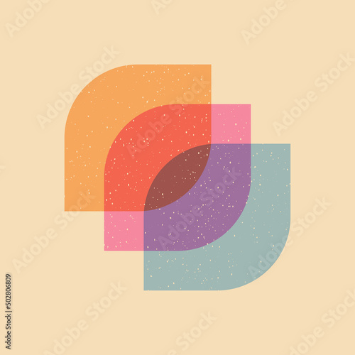 Geometric object  with riso print effect. Vector. Graphic element  for fabric, textile, clothing, wrapping paper, wallpaper, poster. Graphic element.  Perfect For your own decoration or design