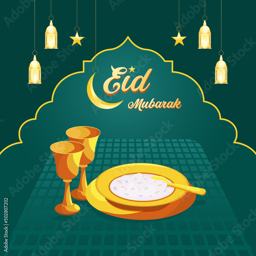 Arabian Eid Festival Food Vector Illustration Teapot. Islamic and Muslim Food and Culture Gorgeous Illustration For Banner, Flyer, Poster.