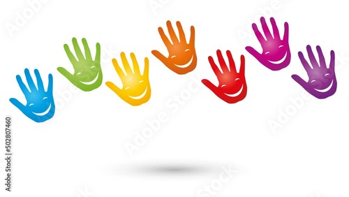 Hände mit Lächeln. Hände tanzen. Video.