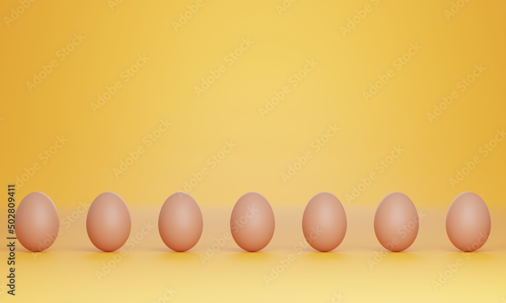 Raw fresh chicken eggs on yellow background.Farm products, natural eggs. Closeup macro Raw fresh chicken eggs on yellow background.Farm products, natural eggs. Closeup macro