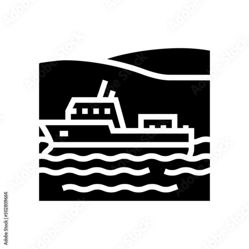 navigable river glyph icon vector. navigable river sign. isolated contour symbol black illustration