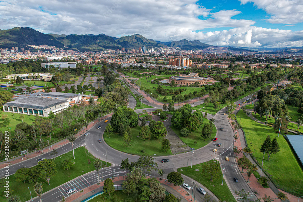 Paisaje urbano de la ciudad de Bogotá (Colombia), ubicada en sur américa