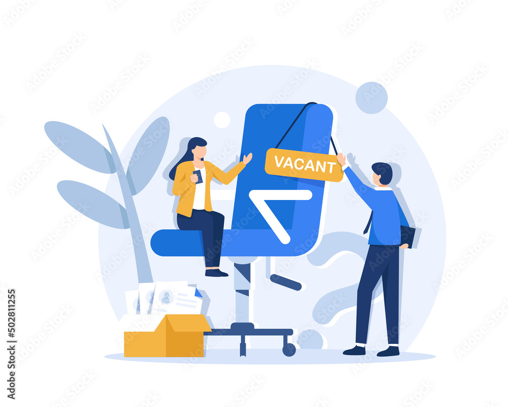 Idea of employment and job interview,human resource,flat design icon vector illustration