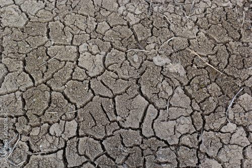 The cracked ground, Ground in drought, Soil texture and dry mud, Dry land
