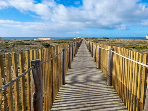 boardwalk through the sand dunes