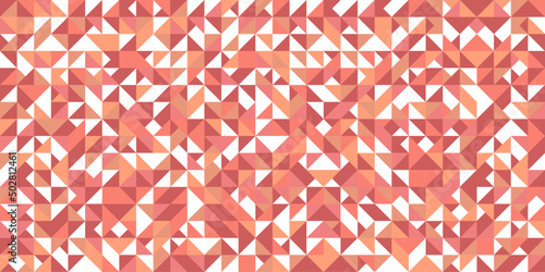 Abstract triangles pattern background. Triangular figures geometric texture backdrop. Triangles in salmon red and pink colors vector design. Minimalist modern art abstract wallpaper