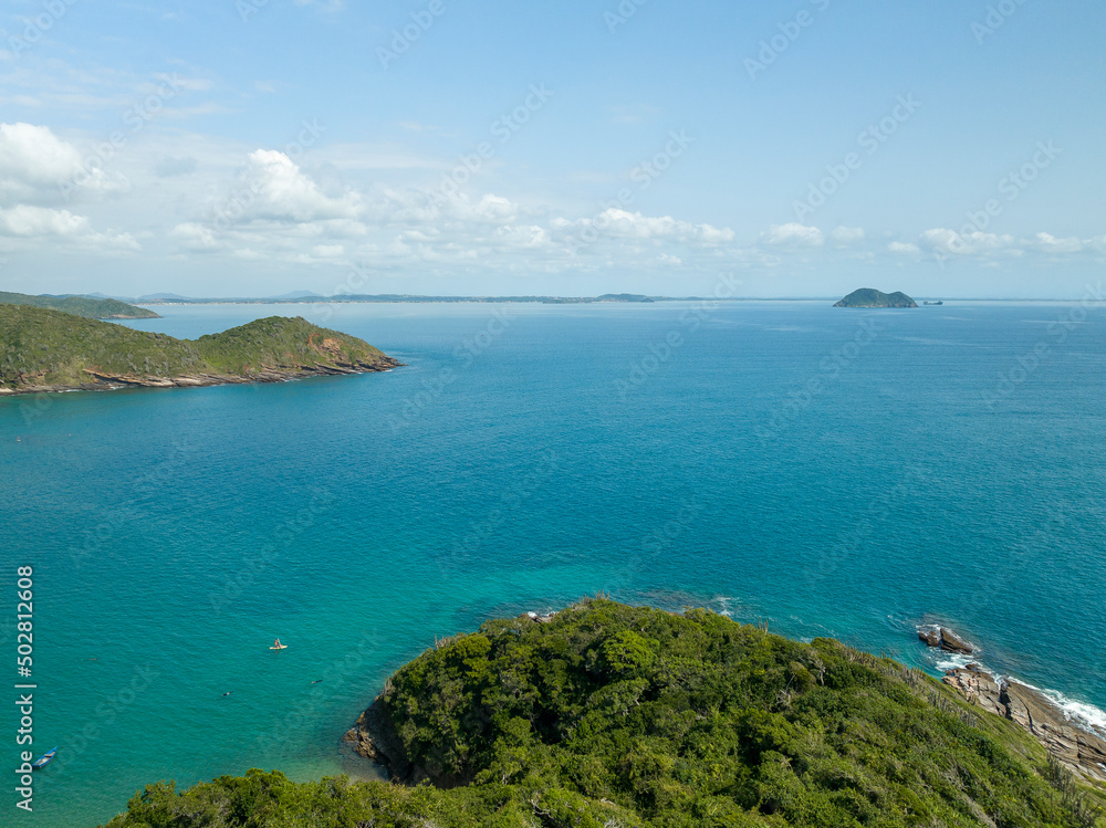 Fototapeta premium Vista aérea da peninsula de João Fernandes em Búzios, Rio de Janeiro