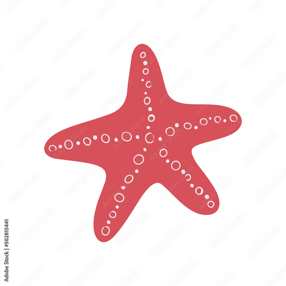 Illustration of starfish on white background. Vector illustration cartoon flat style Illustration of starfish on white background. Vector illustration cartoon flat style