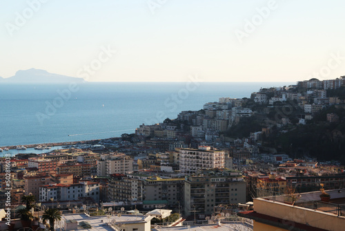 View to Naples bay from Castle Dell'Ovo, Italy photo