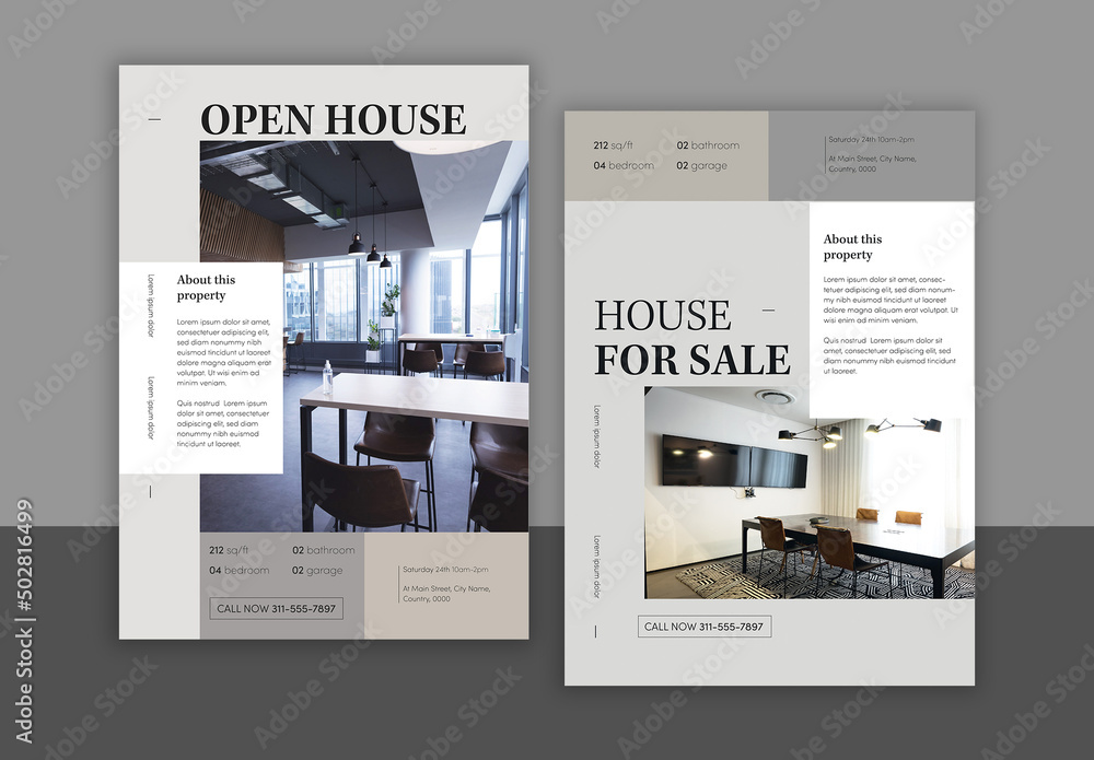Real Estate Brochure Design Layout Stock Template | Adobe Stock