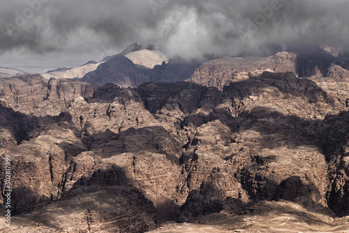 mountain landscape over Petra Jordan