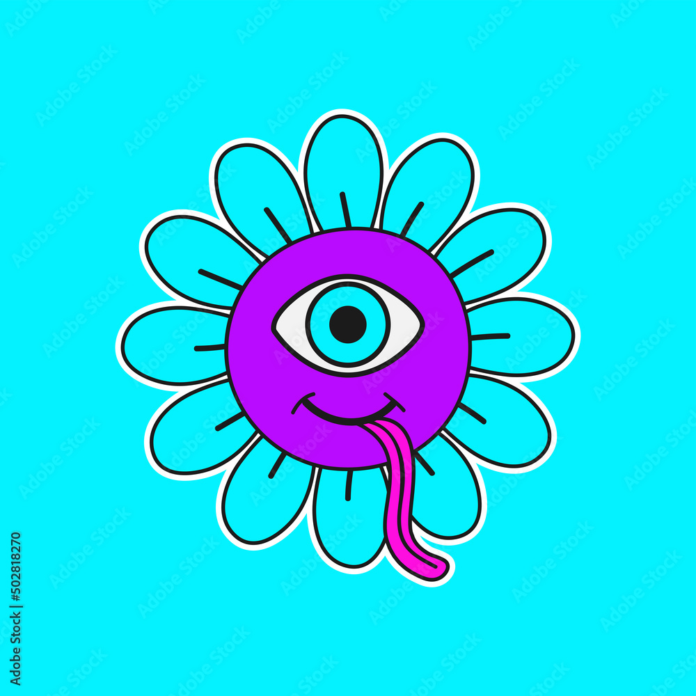 one-eyed flower character vector one-eyed flower character vector