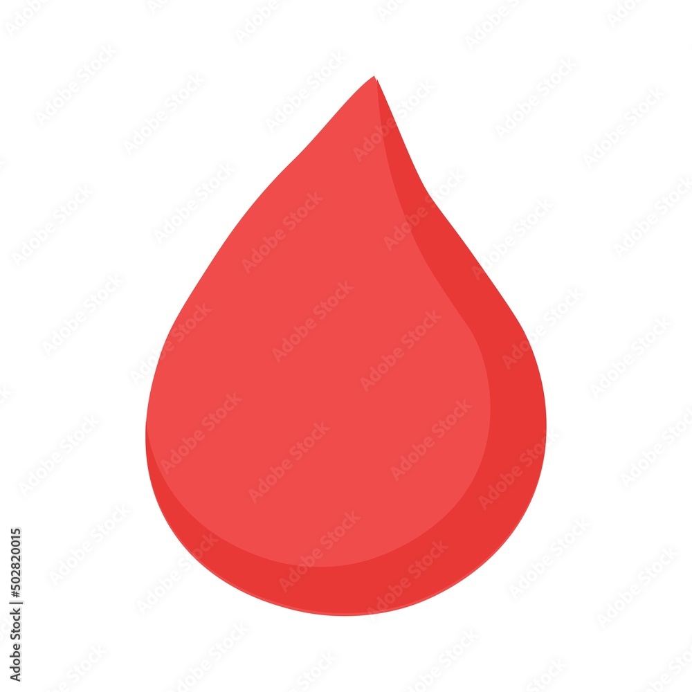 Red icon of a drop of blood. Red icon of a drop of blood.