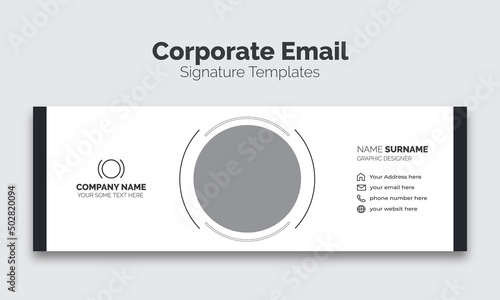 Modern and abstract corporate company email signature or email footer template