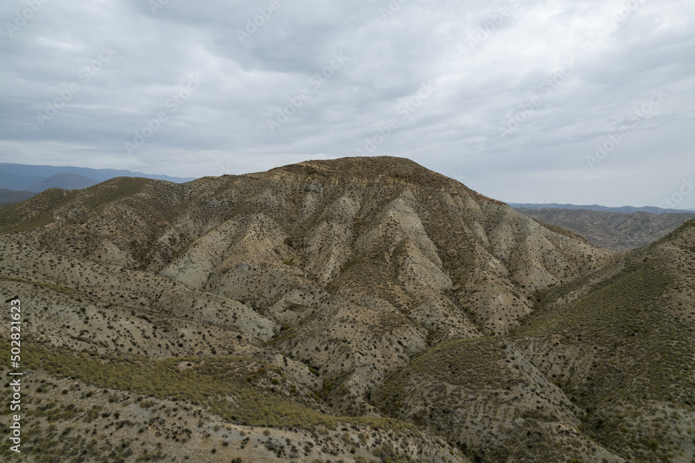 arid landscape of the desert of Tabernas in Almeria (Spain)