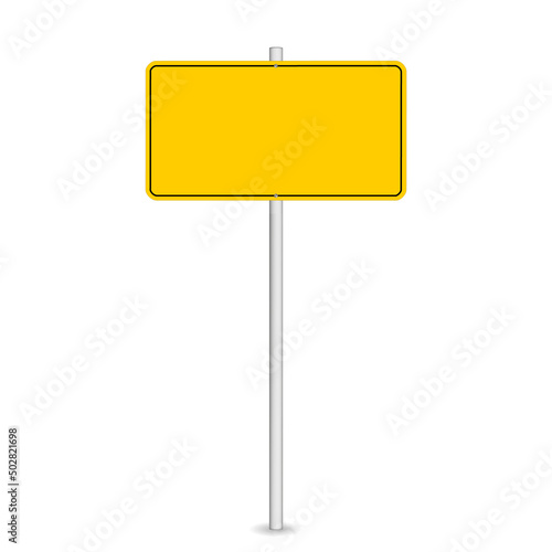 Wallpaper Mural vector illustration of yellow road sign isolated on white background Torontodigital.ca