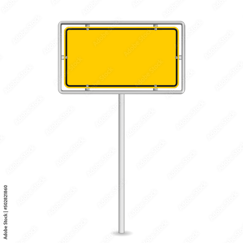 vector illustration of yellow road sign isolated on white background vector illustration of yellow road sign isolated on white background