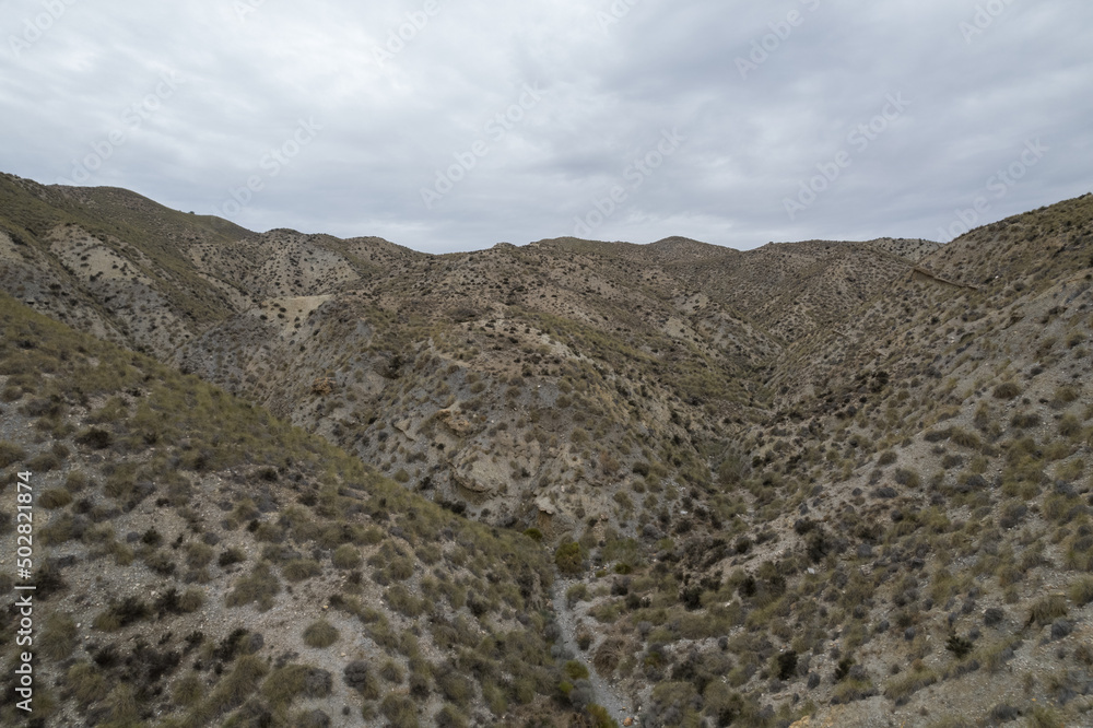 arid landscape of the desert of Tabernas in Almeria (Spain)