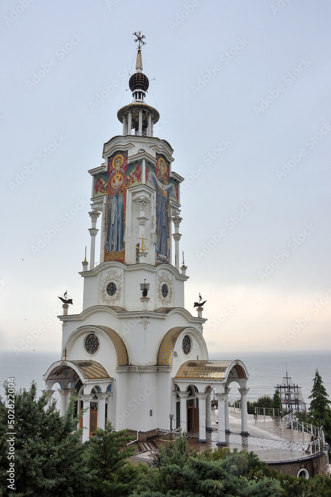 Fototapeta premium Temple-lighthouse of St. Nicholas the Wonderworker. Russia, Crimea
