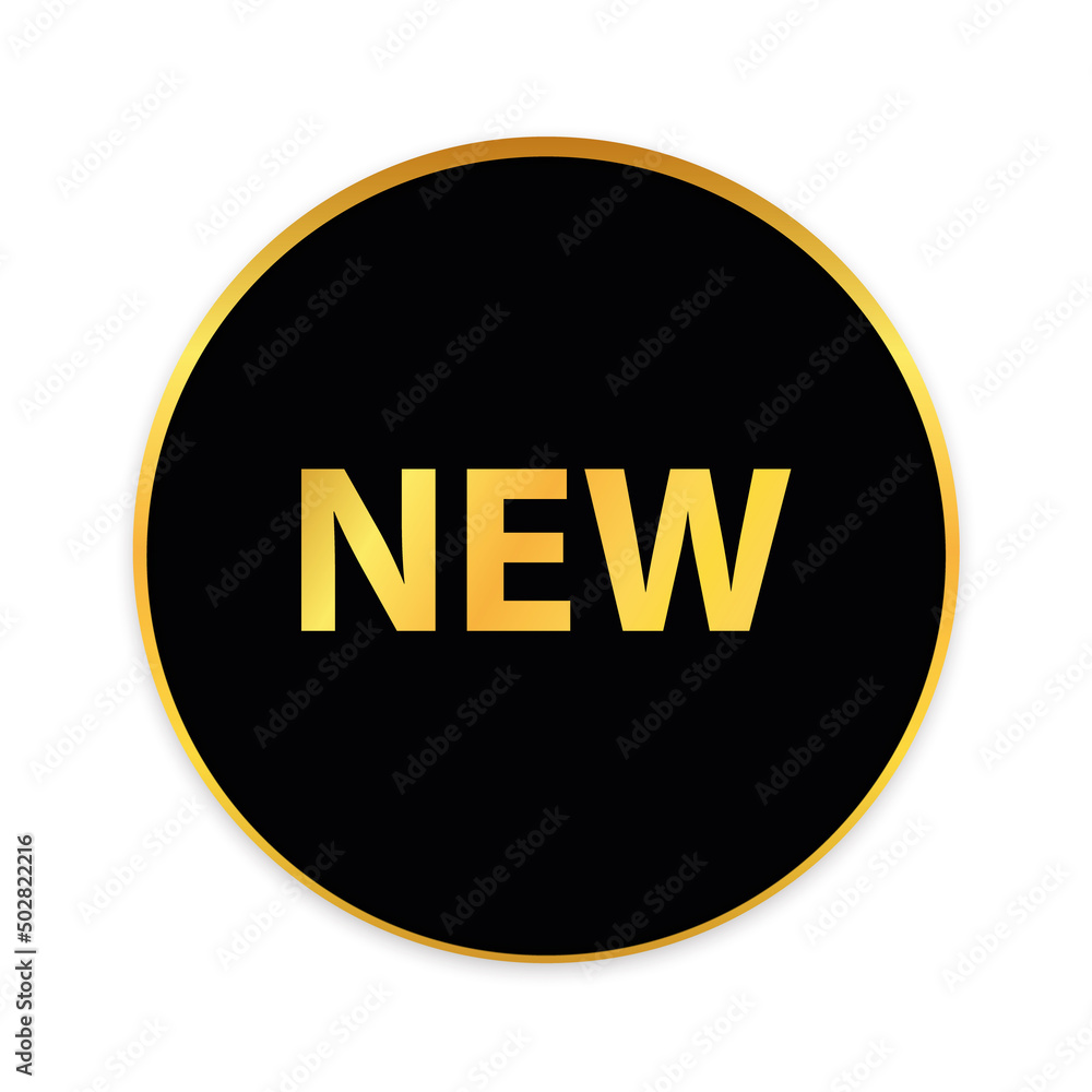 NEW - black colored round banner with metal gold frame on white background
NEW - black colored round banner with metal gold frame on white background
