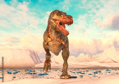 tyrannosaurus rex on ice land © DM7