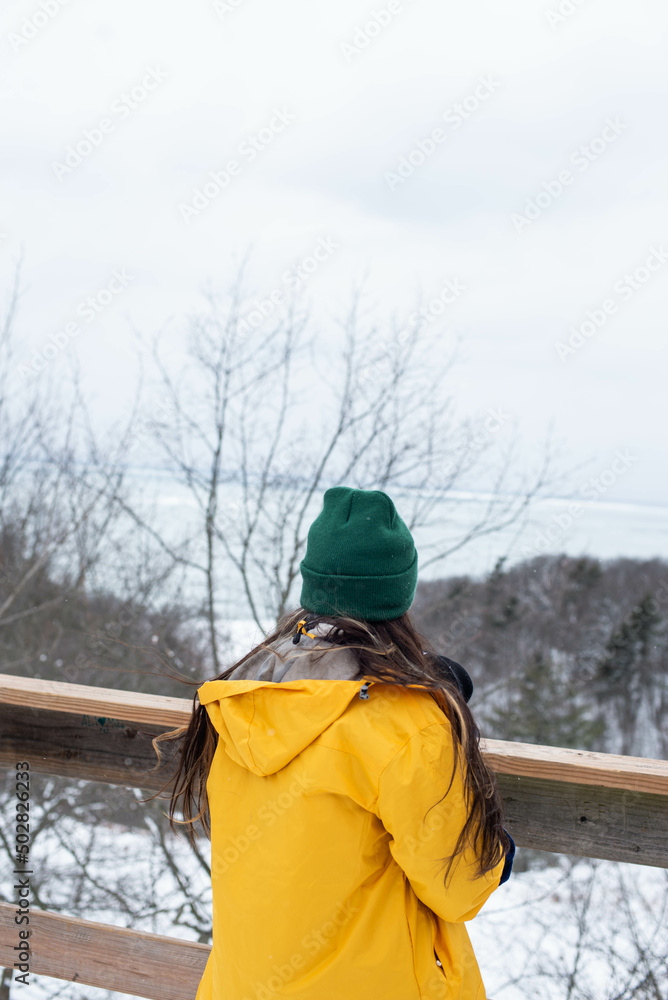 child playing in snow
