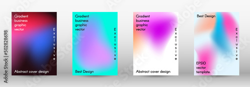 Set for liquid. Holographic abstract backgrounds.  Bright mesh blurred pattern in pink, blue, green tones.  Cover, poster, wallpaper. Colorful abstract texture. Poster design template.