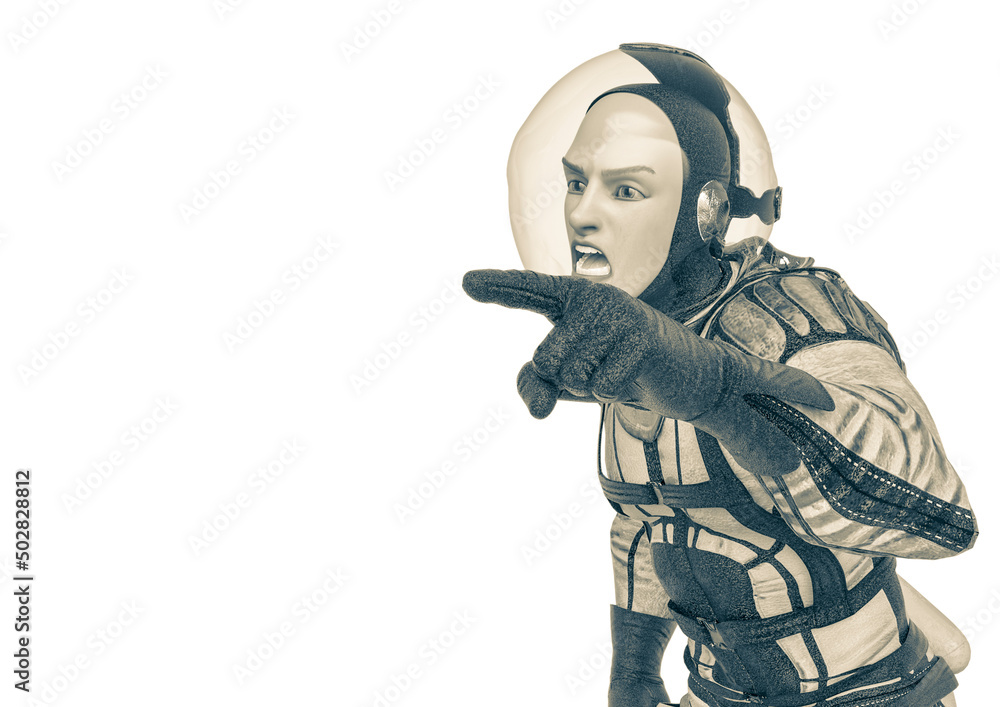 retro space astronaut is argumenting retro space astronaut is argumenting