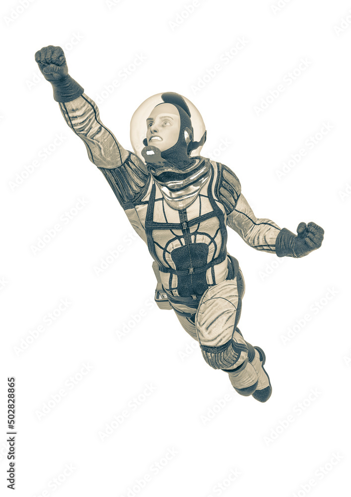 retro space astronaut is flying up very fast retro space astronaut is flying up very fast