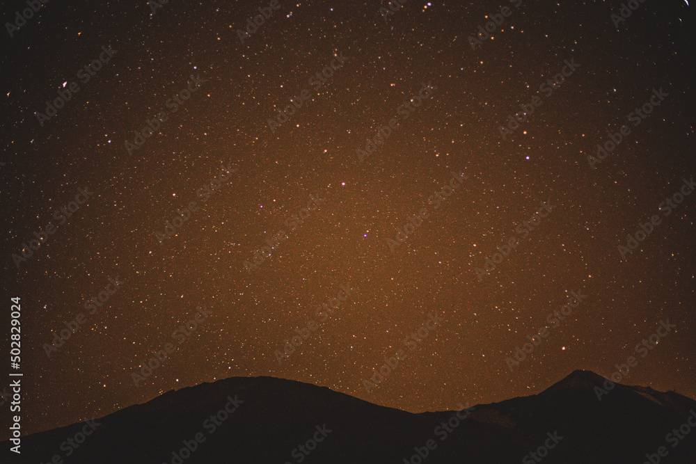 starry night sky over the Teide