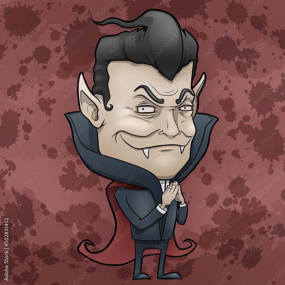 Count Dracula Vampire Cartoon Illustration Stock Illustration | Adobe Stock